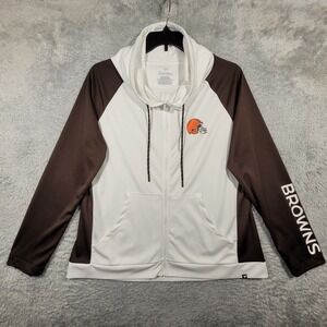 Fanatics‎ Cleveland Browns Womens 2XL Hoodie Full Zip Activewear Jacket